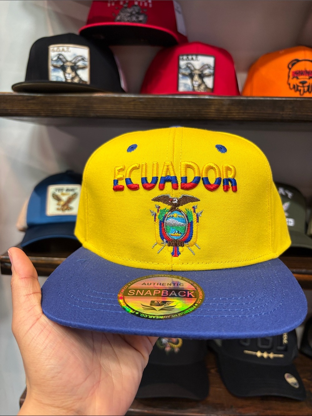 Ecuador men Snapback Hat - Yellow and Blue